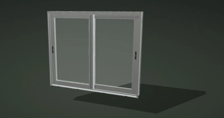 Montagem 3D interativa de uma janela CMC com duas folhas